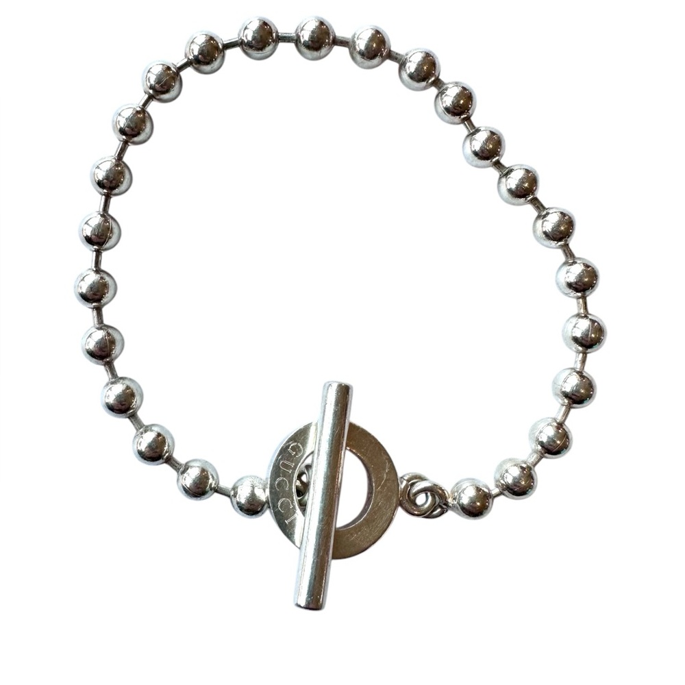 GUCCI toggle bracelet ball chain 925 silver made in Italy unisex